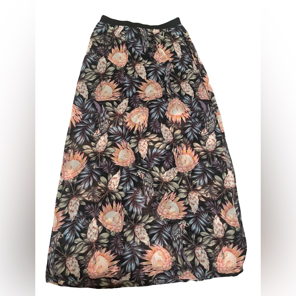 H&M Divided Tulle Maxi Skirt with Floral Design Size 8